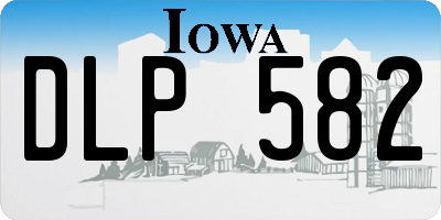IA license plate DLP582