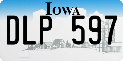 IA license plate DLP597