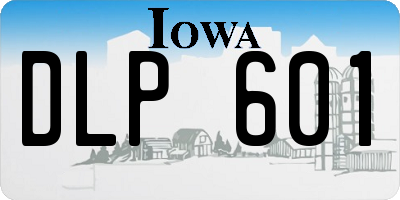 IA license plate DLP601
