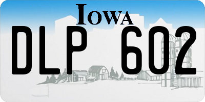 IA license plate DLP602