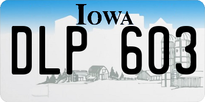 IA license plate DLP603