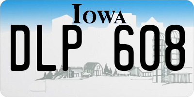 IA license plate DLP608