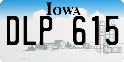 IA license plate DLP615