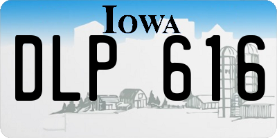 IA license plate DLP616