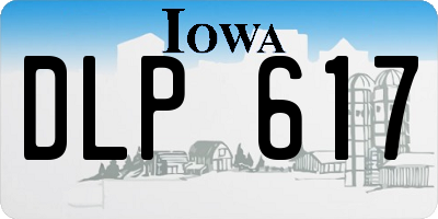 IA license plate DLP617