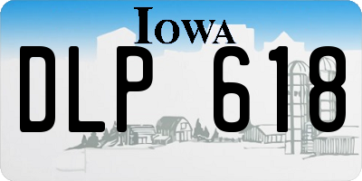IA license plate DLP618