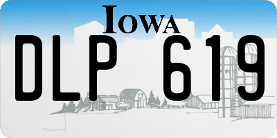 IA license plate DLP619