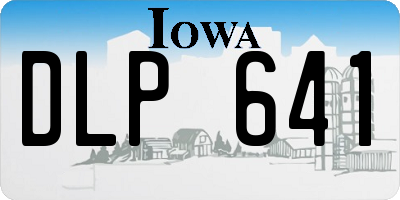 IA license plate DLP641