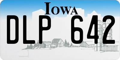 IA license plate DLP642