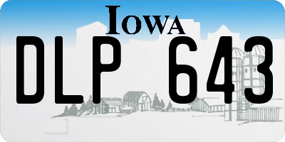 IA license plate DLP643