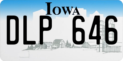 IA license plate DLP646