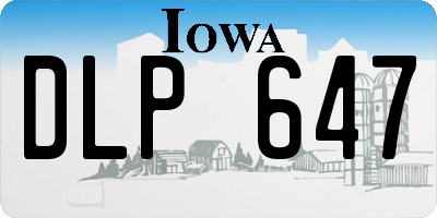 IA license plate DLP647