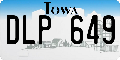 IA license plate DLP649