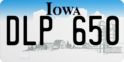 IA license plate DLP650