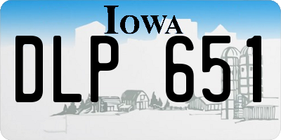 IA license plate DLP651