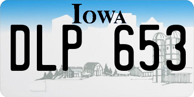 IA license plate DLP653