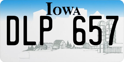 IA license plate DLP657