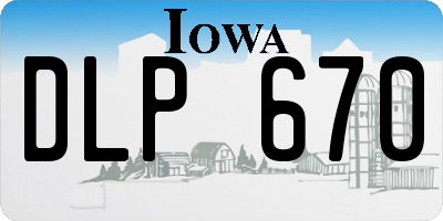 IA license plate DLP670