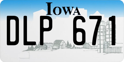 IA license plate DLP671
