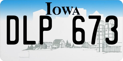 IA license plate DLP673