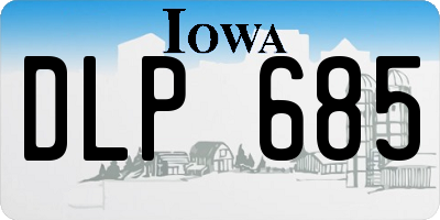 IA license plate DLP685