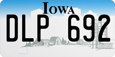IA license plate DLP692