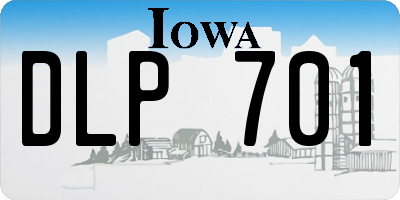 IA license plate DLP701