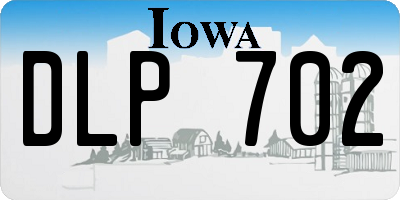 IA license plate DLP702