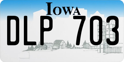 IA license plate DLP703