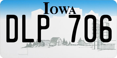 IA license plate DLP706