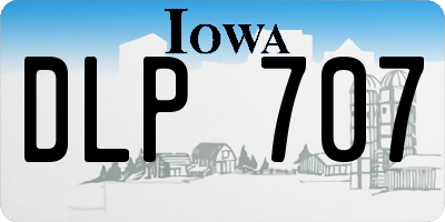 IA license plate DLP707