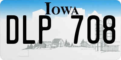 IA license plate DLP708