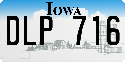 IA license plate DLP716