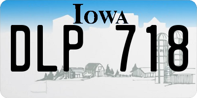 IA license plate DLP718