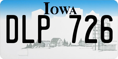 IA license plate DLP726
