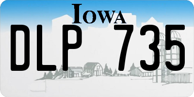 IA license plate DLP735