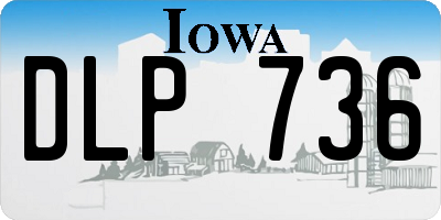 IA license plate DLP736