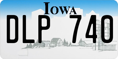 IA license plate DLP740