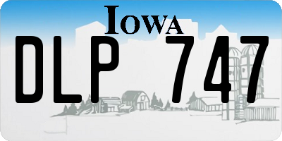 IA license plate DLP747