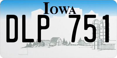 IA license plate DLP751