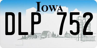 IA license plate DLP752