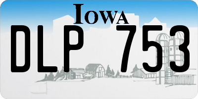 IA license plate DLP753