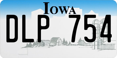 IA license plate DLP754
