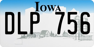 IA license plate DLP756