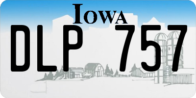IA license plate DLP757