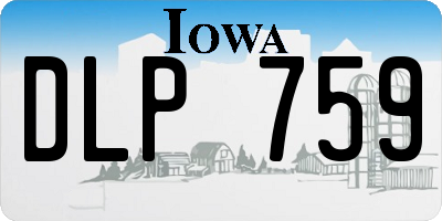 IA license plate DLP759