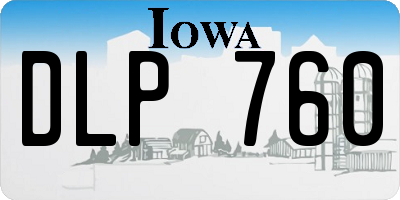 IA license plate DLP760