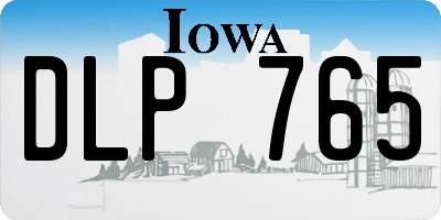 IA license plate DLP765
