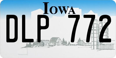 IA license plate DLP772