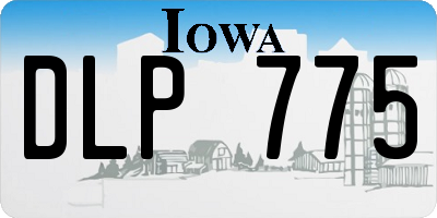 IA license plate DLP775